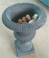Solid cast/metal Black flower pot 24"H