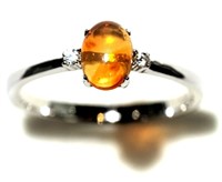 2W- sterling silver fire opal ring -$150