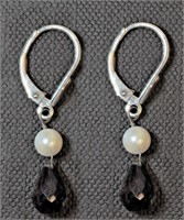 23W- sterling silver smokey quartz earrings $60