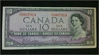 1954 Canada $10 Bill - Beattie & Rasminsky