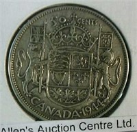 1944 Canada Silver Half Dollar Coin