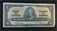 1937 Canada $2 Bill - Gordon & Towers