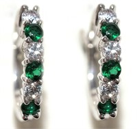 14W- sterling simulated emerald earrings $120