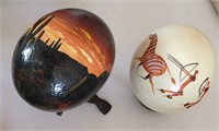 2pc Handpainted ostrich egg