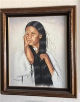 Painting: portrait of Native American woman