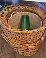 3pc large woven baskets