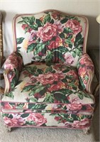 Floral print easy chair