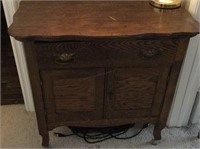 Vintage single drawer, two door hutch