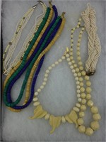 Beaded Necklace, Elephant, Stone Necklace