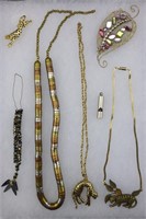 Metal Beaded Necklaces, Cheetah Pins, Brooch