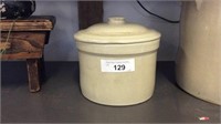 Antique Butter Crock With Lid