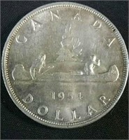 1954 Canada Silver Dollar