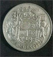 1952 Canada Silver Half Dollar Coin