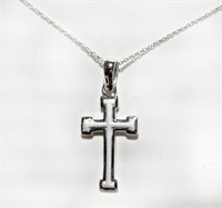 50W- sterling cross pendant necklace $200