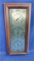 Working framed thermometer barometer and humidity