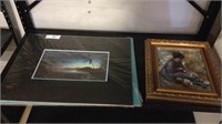 (2) Pieces Signed Art Work And Matting