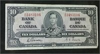 1937 Canada $10 Bill - Gordon & Towers