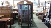Oak Bow Front China Cabinet  35x14x 66t