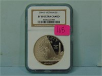 1994-P Vietnam Proof Silver Dollar - NGC Graded PF