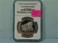 1994-P Women Veterans Proof Silver Dollar - NGC PF