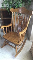 Wooden hi back rocking chair