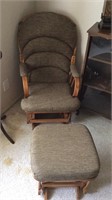 Glider rocking chair, ottoman