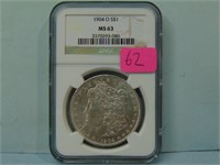 1904-O Morgan Silver Dollar - NGC Graded MS-63