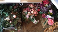 Assorted artificial flowers, floral arrangements