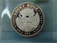 1991 Lucky Buck Casino Silver Bullion Round