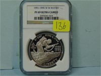 1991-1995-W World War II Proof Silver Dollar - NGC