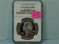 1993-S Jefferson Proof Silver Dollar - NGC Graded