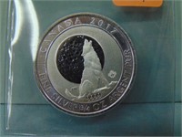 2017 Canada 3/4 Troy Ounce $2 Silver Wolf Coin