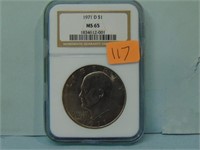 1971-D Eisenhower Ike Dollar - NGC MS-65
