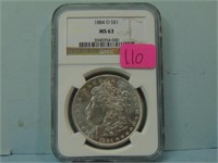1884-O Morgan Silver Dollar - NGC MS-63