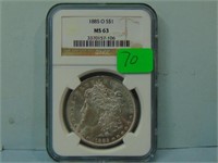 1885-O Morgan Silver Dollar - NGC Graded MS-63