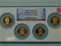 2008-S Proof Presidential Dollars 5-Coin Set - NGC