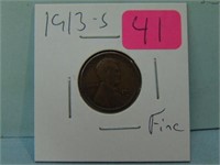 1913-S Wheat Penny - Fine