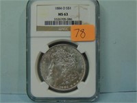 1884-O Morgan Silver Dollar - NGC MS-63