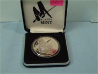 1995 Alaska Mint Silver Bullion Round w/ Real Gold