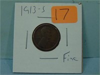 1913-S Wheat Penny - Fine