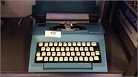 Blue Smith Corona 1970's Manual Typewriter Working