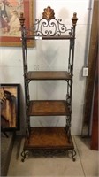 Ornate Cast Iron And Wood Display Shelf