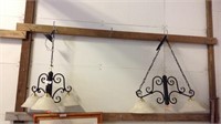 (2) Black Cast Ceiling Fixtures With Shades