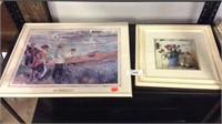 (2) Framed Renoir Print & Tulips