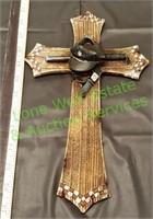 Small Police Wall Cross with Baton, Belt & Hat