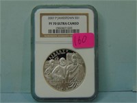 2007-P Jamestown Proof Silver Dollar - NGC PF-70 U