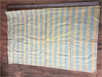Vintage cotton feed sack - turquoise/yellow stripe