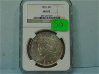1923 Peace Silver Dollar - NGC Graded MS-62