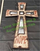 Faith, Love, Peace, Hope Polyresin Wal Cross