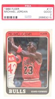 1988 FLEER Michael Jordan #17 PSA Graded 2 GOOD